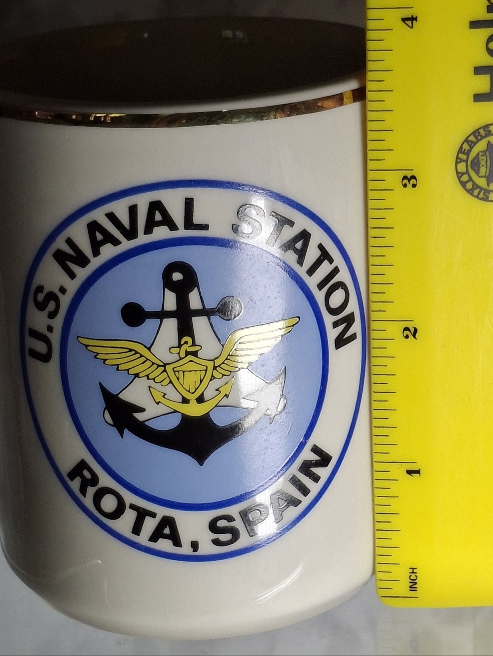 U.S. Naval Station Rota, Spain Gold Rim Coffee Tea Mug Cup US Navy Collectible - Picture 6 of 7